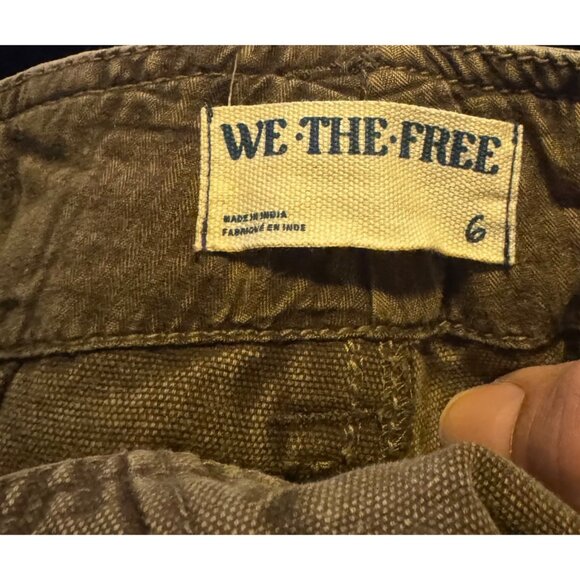 Free People We The Free Womens Olive Brown Utility Cargo Pants Size 6 Cotton Ble - Picture 6 of 12